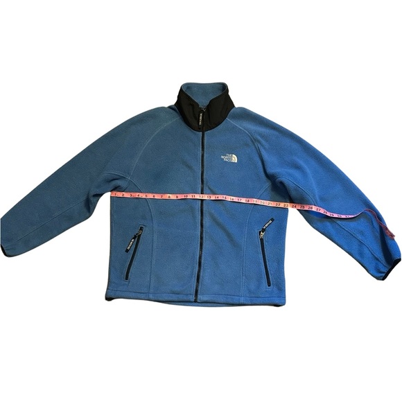North face women’s zip up fleece blue black size large - Picture 3 of 7